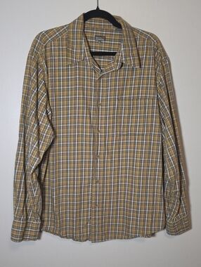 Royal Robbins Men's Yellow Plaid Button-Down Shirt